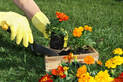 Gardener preparing soil in Walthamstow garden